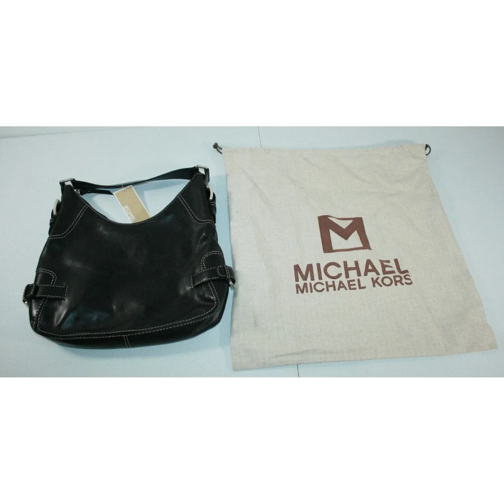 Michael Kors Brookville Large Hobo‎ Black Leather Shoulder Bag Handbag Purse NWT